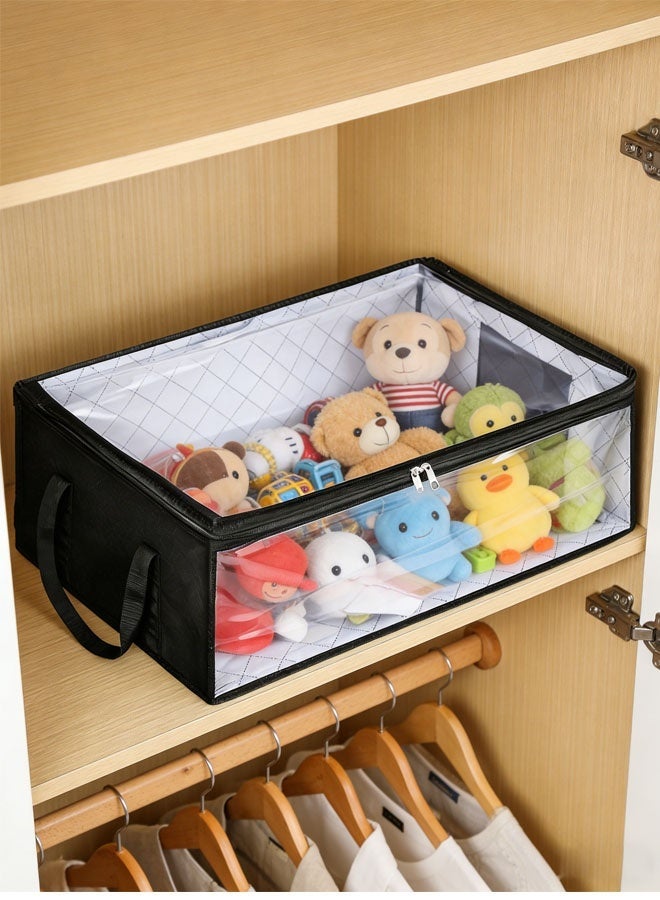 Lasola Storage Bags,Clothes Storage Bins,Foldable Clothes Storage Bins,Closet Organizers and space-saving with See-Through Window and Carry Handles Multifunctional Storage Bag For Hats, Clothes, Toys, Books 50*41*16.5cm - Image 3